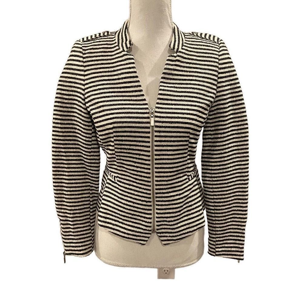 H&M striped tweed blazer jacket